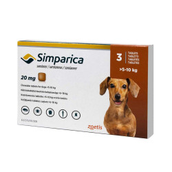 SIMPARICA 20 MG 3 COMPRIMIDO 5 A 10 K