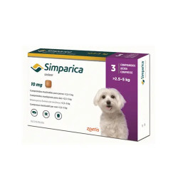 SIMPARICA 10 MG 3 COMPRIMIDO 2,5 A 5 K