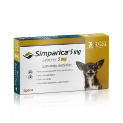 SIMPARICA 5 MG 3 COMPRIMIDO 1,3 A 2,5 K