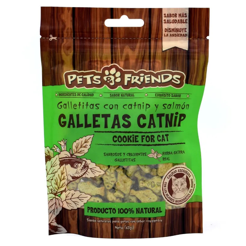 PETS Y FRIENDS GALLETAS CATNIP Y SALMON 65G PETS Y FRIENDS GALLETAS CATNIP Y SALMON 65G