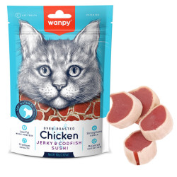 WANPY CHICKEN JERKY Y CODFISH SUSHI 80G CC-05S