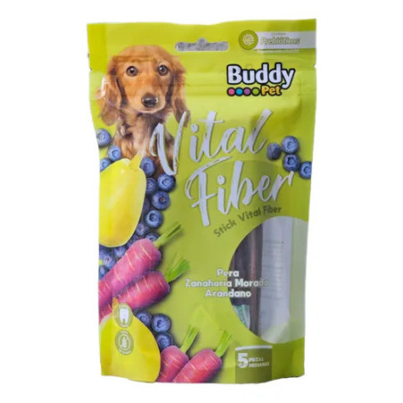 BUDDY PET VITAL FIBER PERA ZANAHORIA MORADA ARANDANO  5 UNIDADES