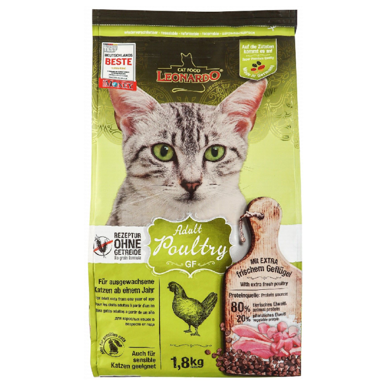 LEONARDO CAT FOOD ADULT POULTRY 1,8 KG