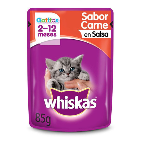 SACHET WHISKAS GATITOS  SABOR CARNE 85G