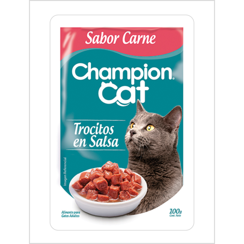SACHET CHAMPION CAT SABOR CARNE 100G SACHET CHAMPION CAT SABOR CARNE 100G