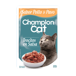 SACHET CHAMPION CAT SABOR POLLO Y PAVO 100G