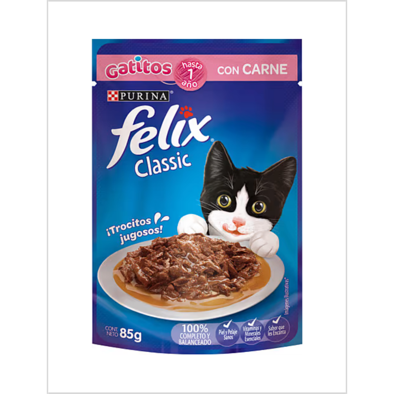 SACHET FELIX GATITO SABOR CARNE 85G