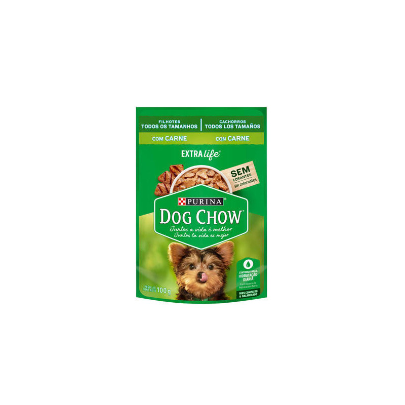 SACHET DOG CHOW CACHORROS SABOR CARNE 100G