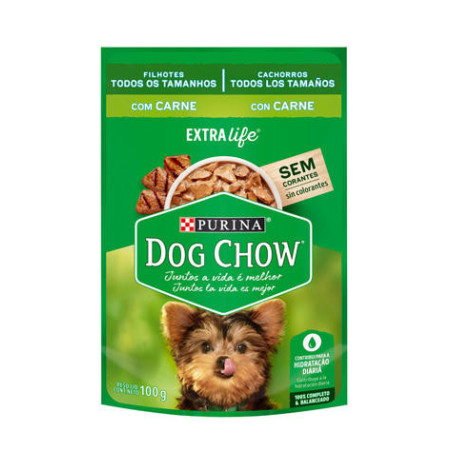 SACHET DOG CHOW CACHORROS SABOR CARNE 100G