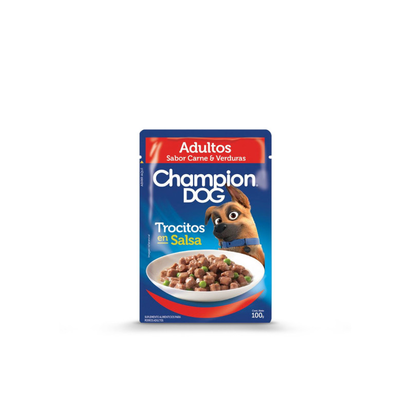SACHET CHAMPION DOG ADULTO SABOR CARNE Y VERDURAS 100G SACHET CHAMPION DOG ADULTO SABOR CARNE Y VERDURAS 100G