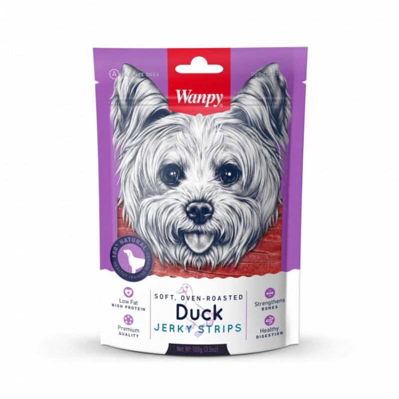 WANPY DUCK JERKY STRIPS 100G DA-02S