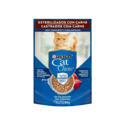 SACHET CAT CHOW ESTELIRIZADO SABOR CARNE 85G