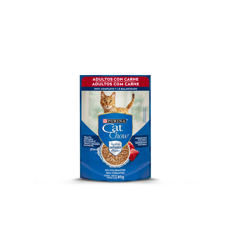 SACHET CAT CHOW ADULTO SABOR CARNE 85G