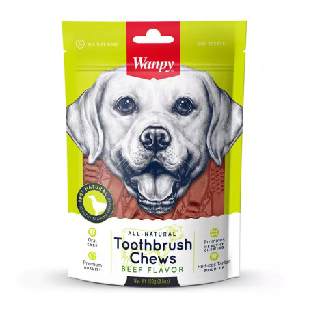 WANPY TOOTHBRUSH CHEWS BEEF FLAVOR 100G DB-16